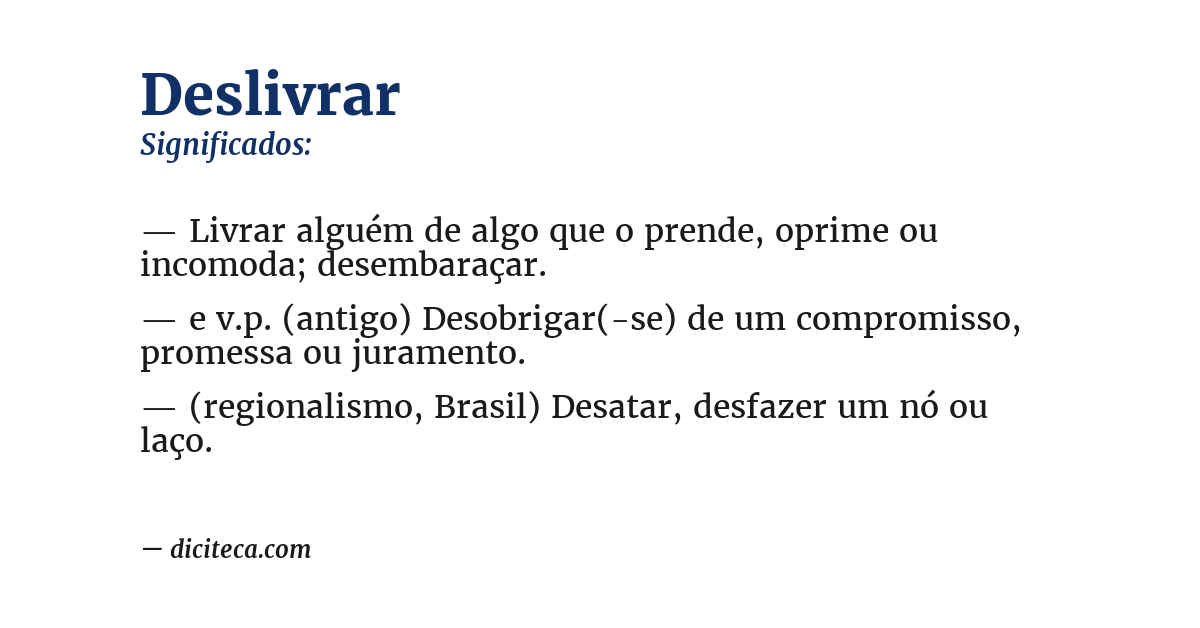 Significado de deslivrar