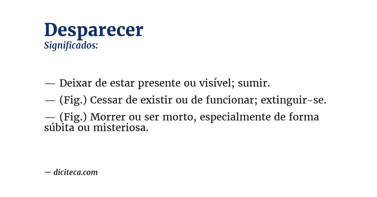 Significado de desparecer