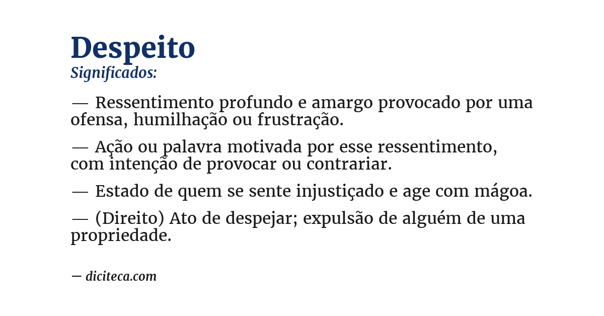 Significado de despeito