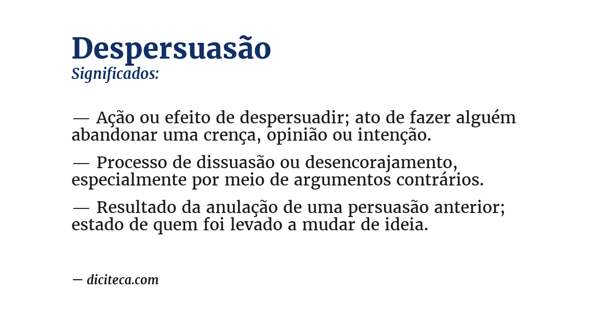 Significado de despersuasão