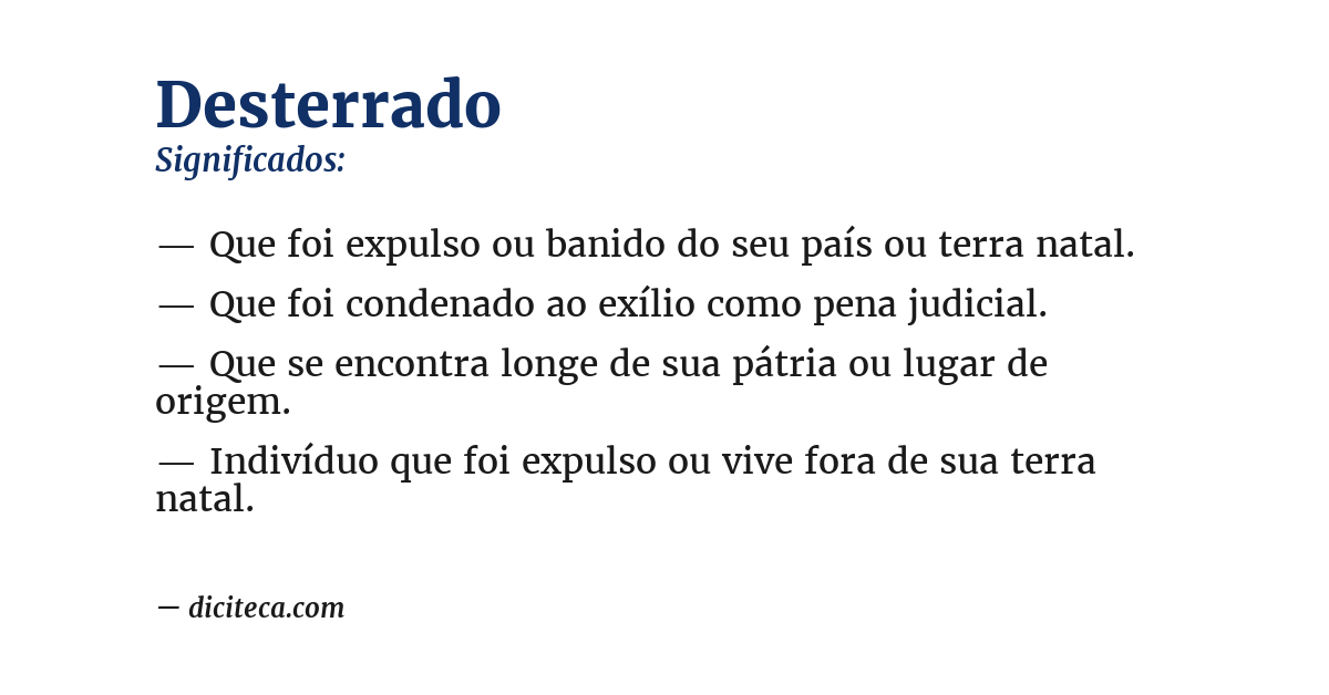 Significado de desterrado