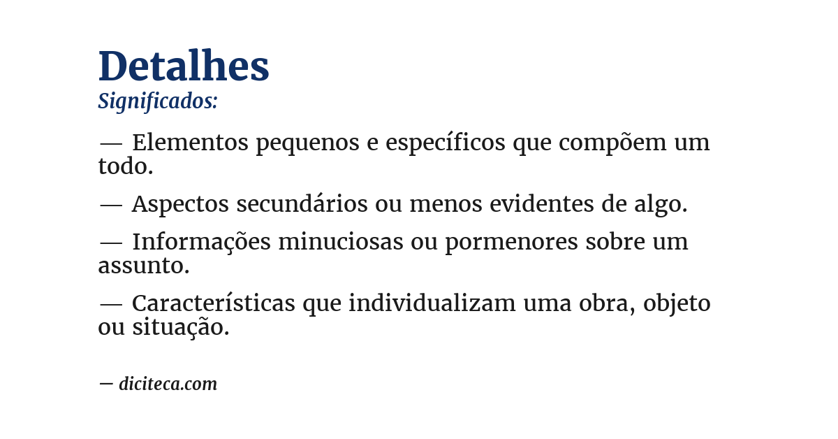 Significado de detalhes