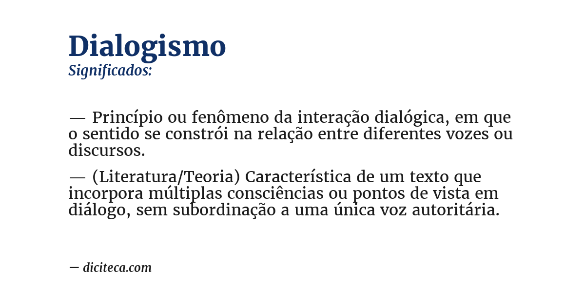 Significado de dialogismo