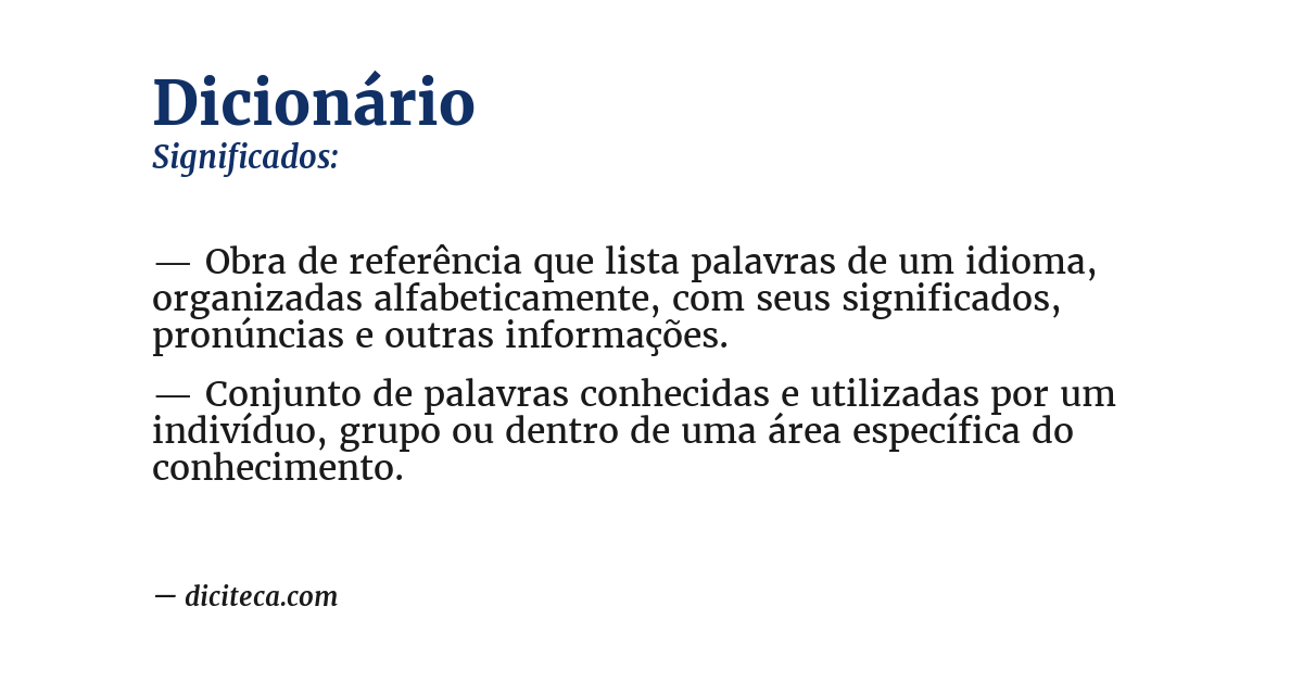 Significado de dicionário