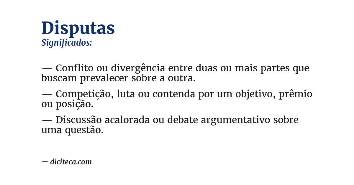 Significado de disputas