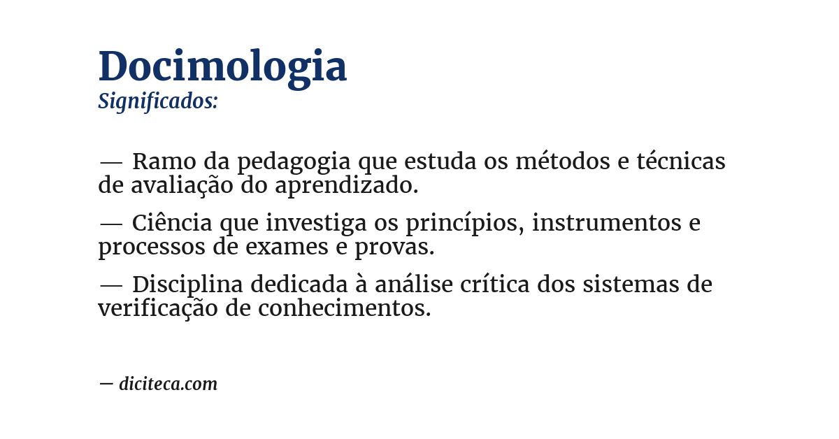 Significado de docimologia