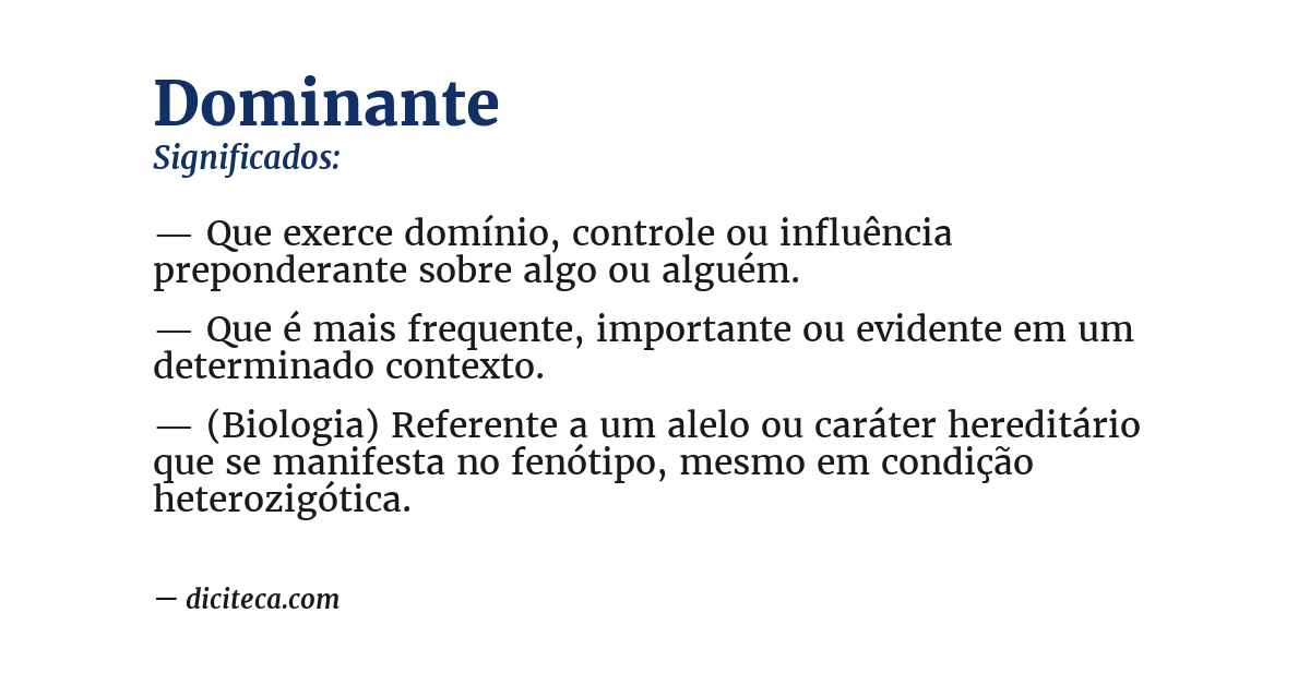 Significado de dominante