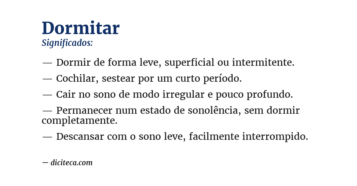Significado de dormitar