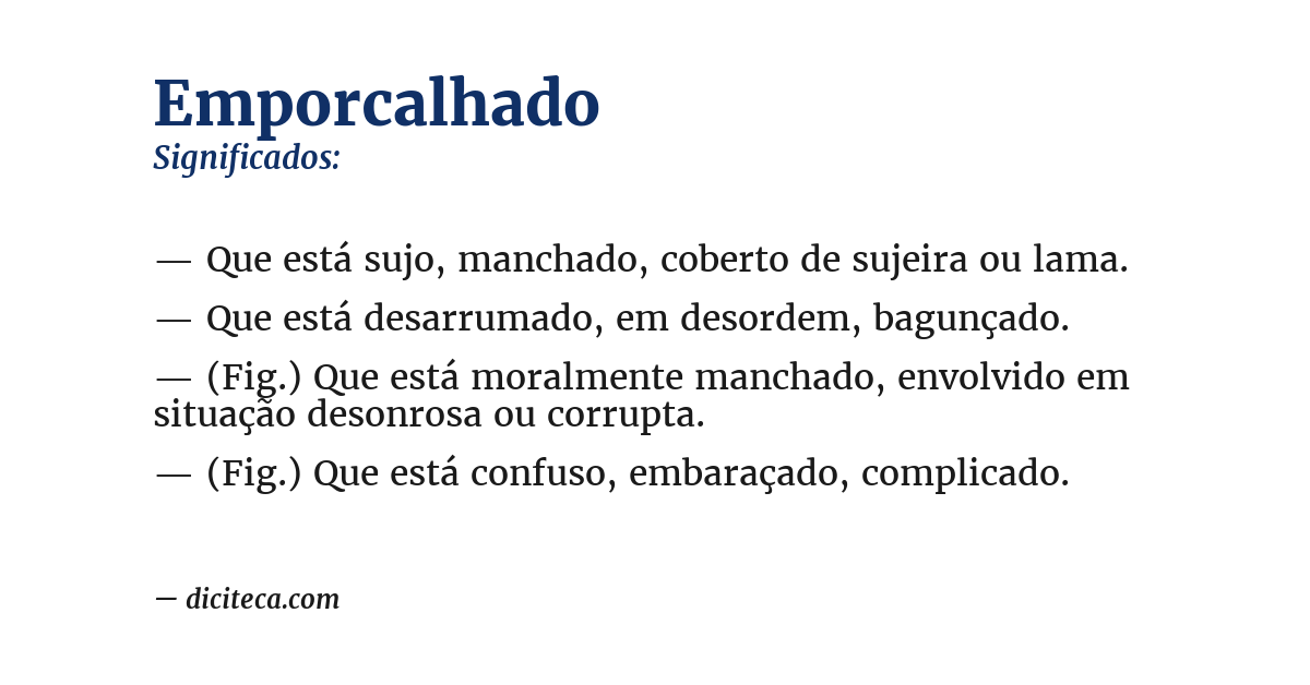 Significado de emporcalhado