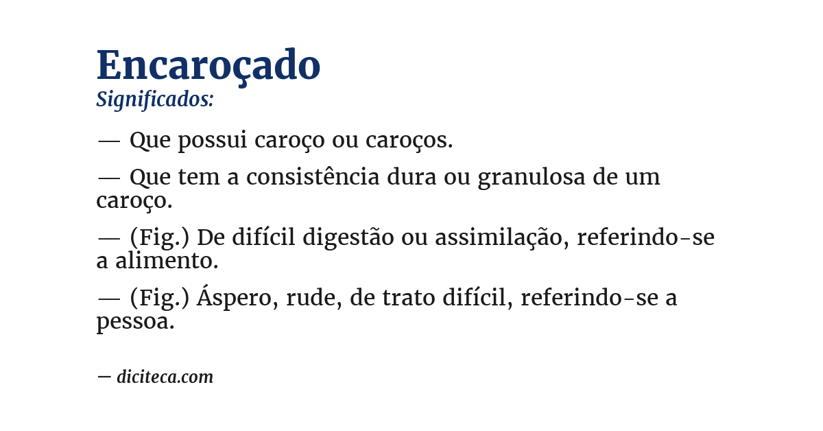 Significado de encaroçado