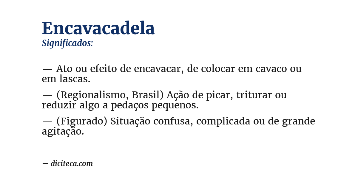 Significado de encavacadela