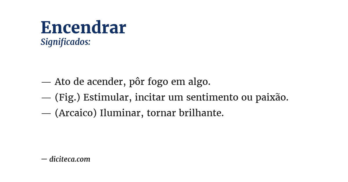 Significado de encendrar