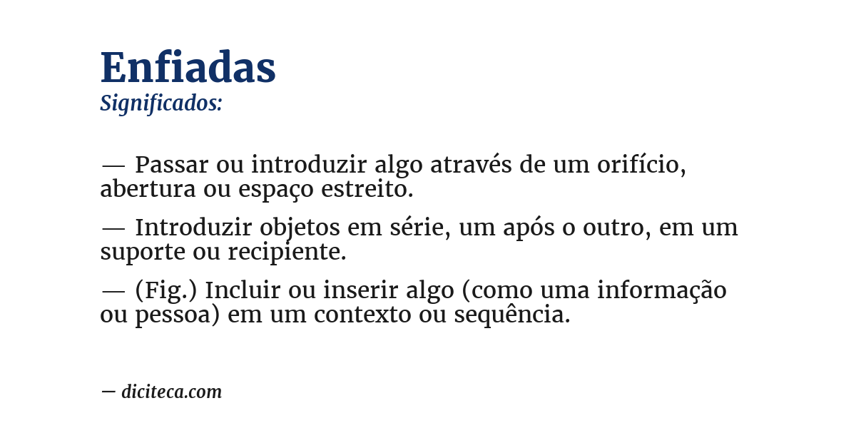 Significado de enfiadas