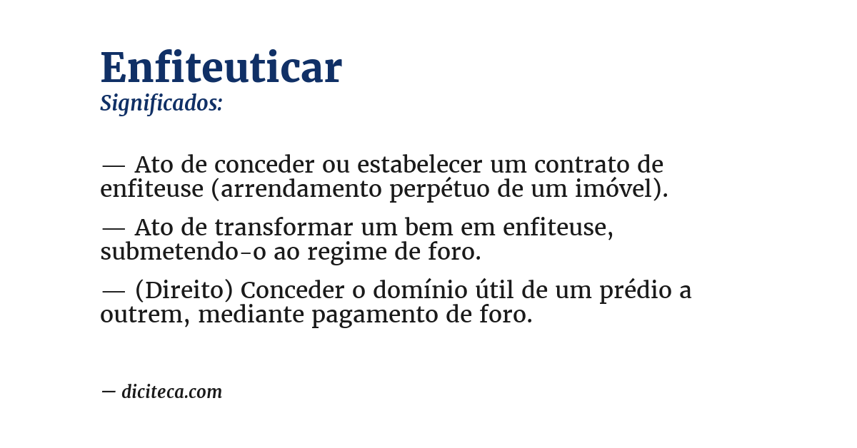 Significado de enfiteuticar