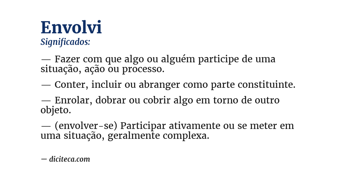 Significado de envolvi