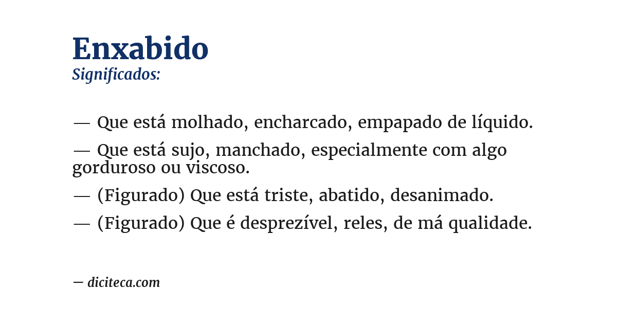 Significado de enxabido