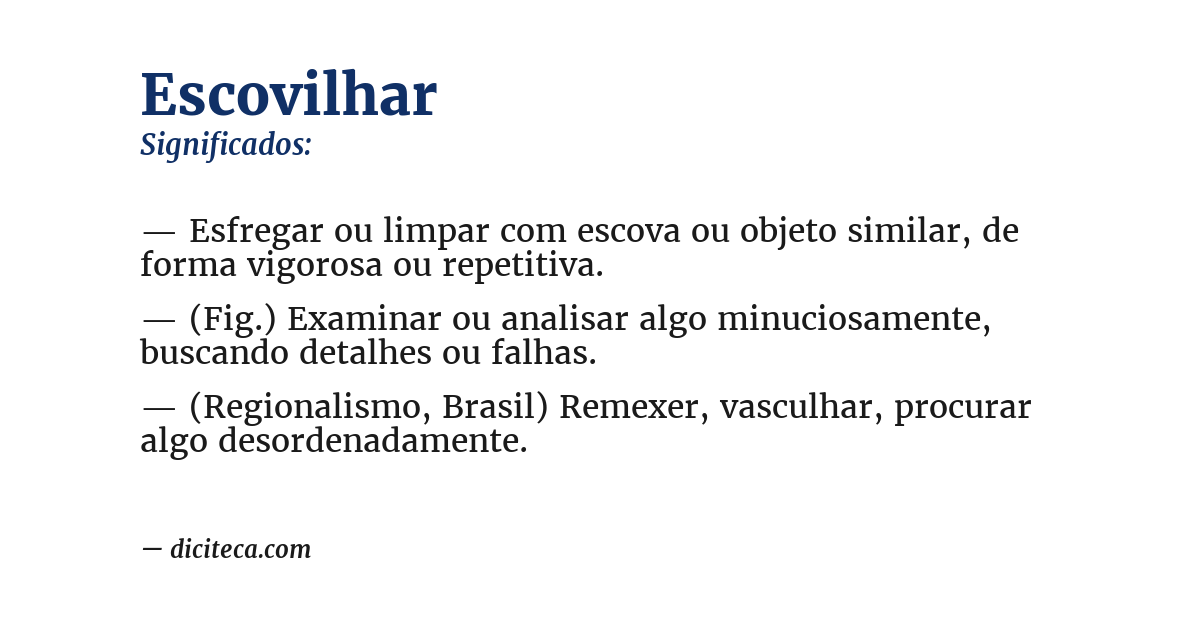 Significado de escovilhar