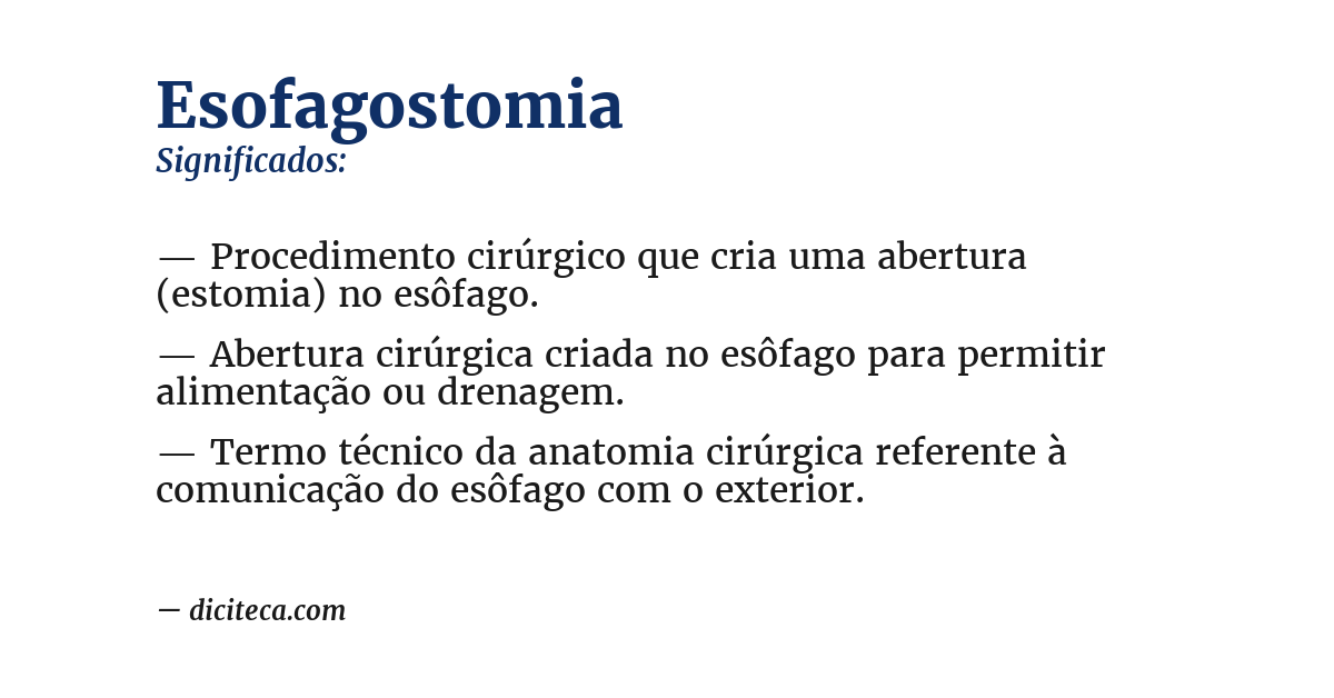 Significado de esofagostomia