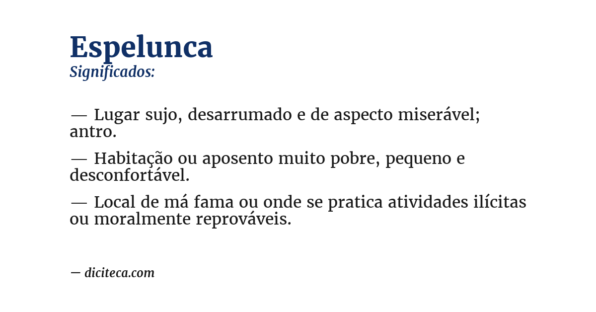 Significado de espelunca