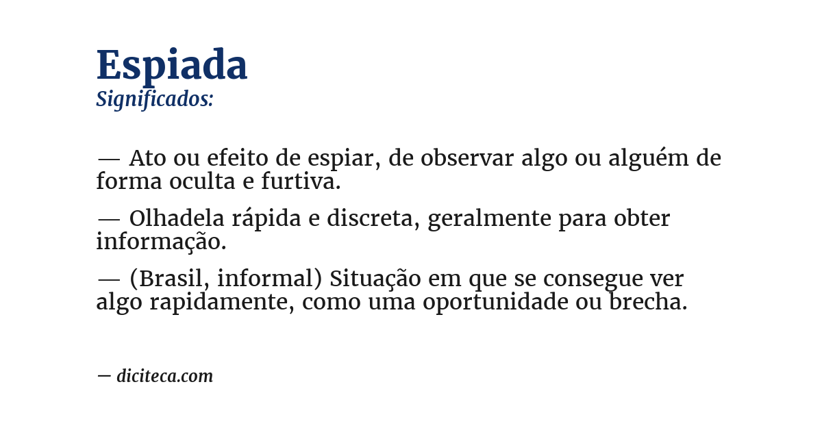 Significado de espiada
