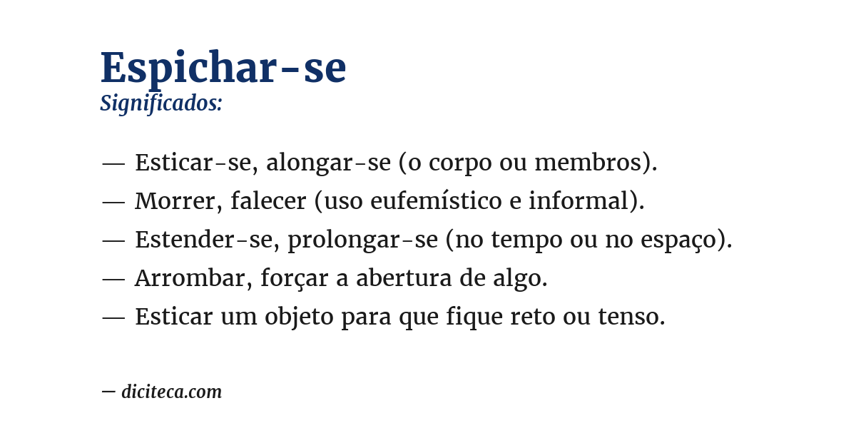 Significado de espichar-se