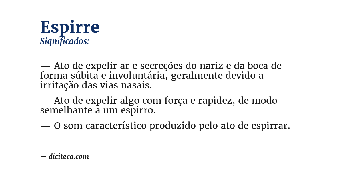 Significado de espirre