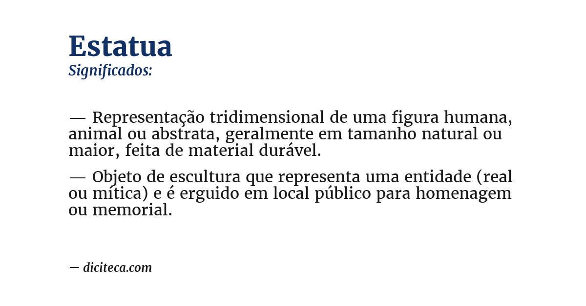 Significado de estatua