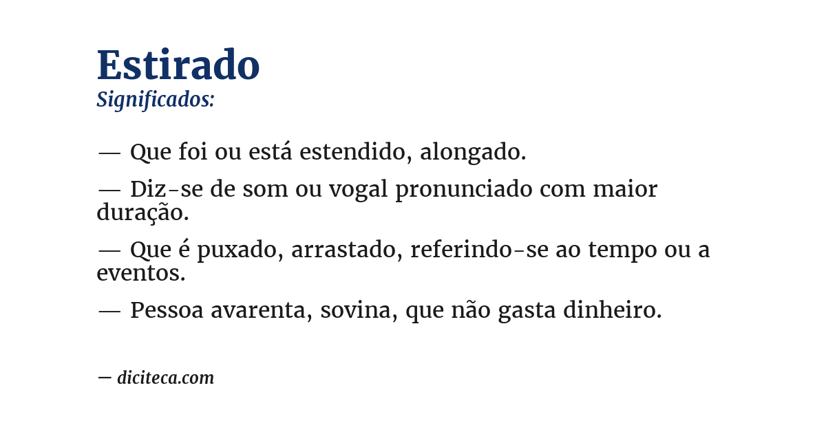 Significado de estirado