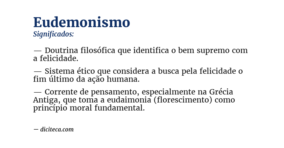 Significado de eudemonismo
