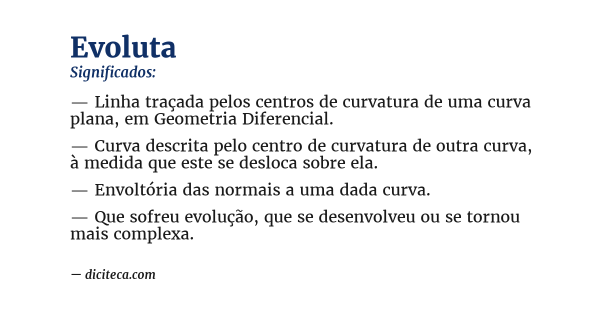 Significado de evoluta