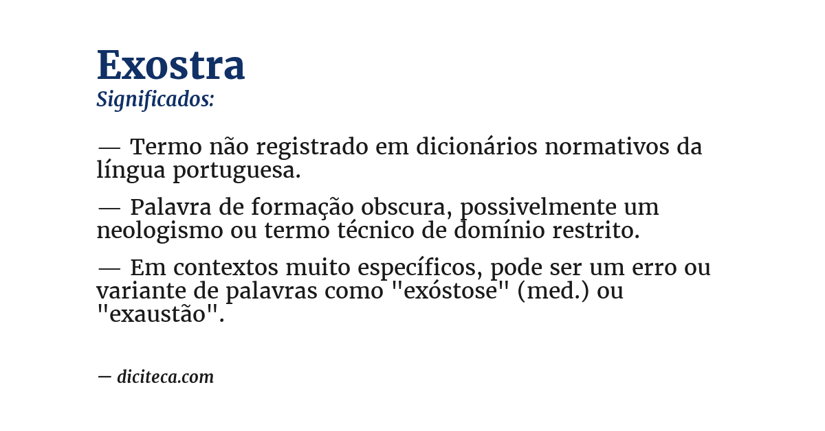 Significado de exostra
