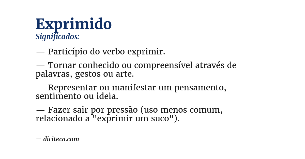 Significado de exprimido
