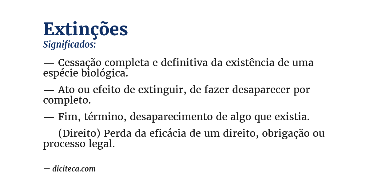 Significado de extinções