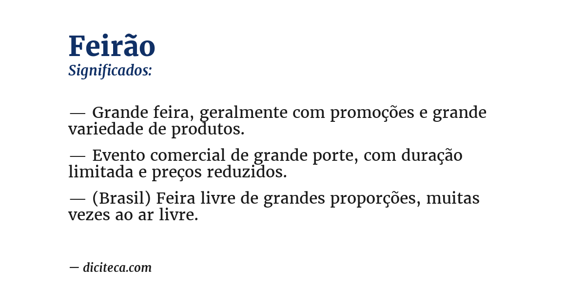 Significado de feirão