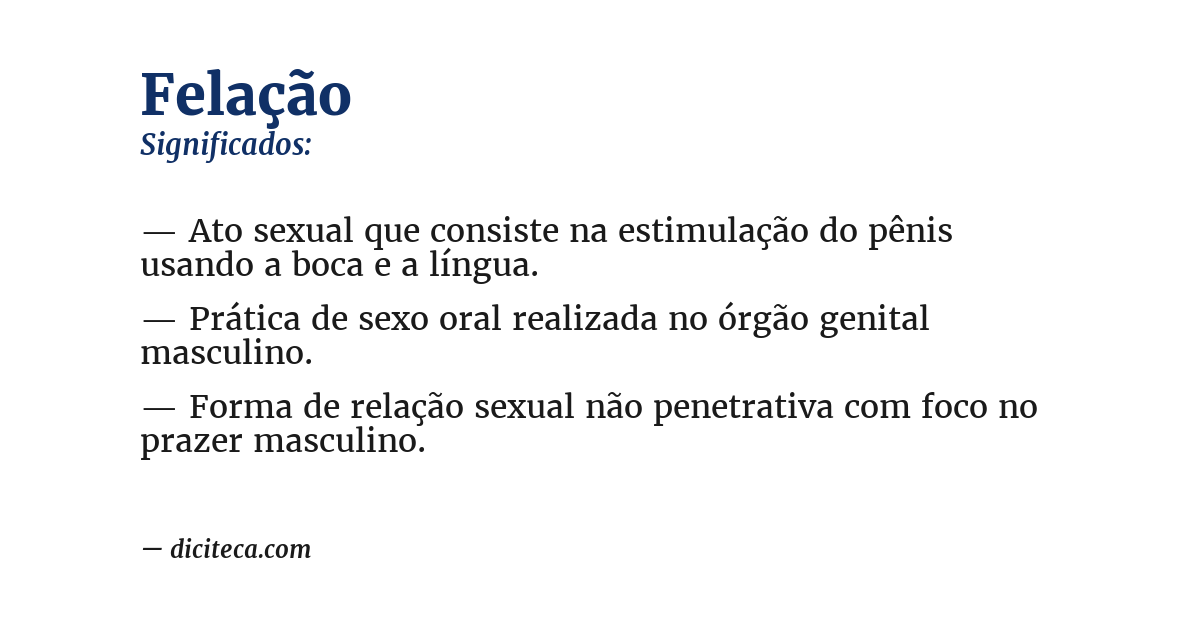 Significado de felação