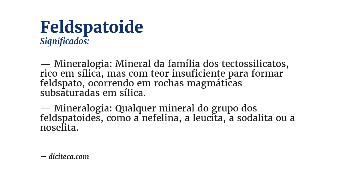 Significado de feldspatoide