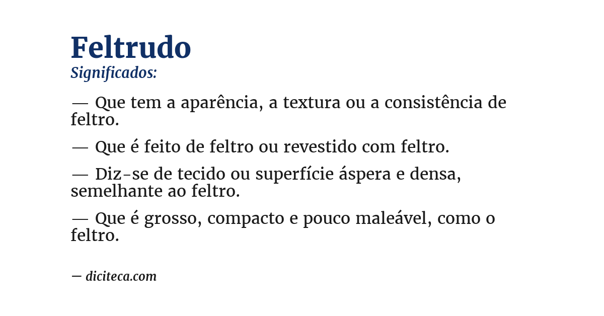 Significado de feltrudo