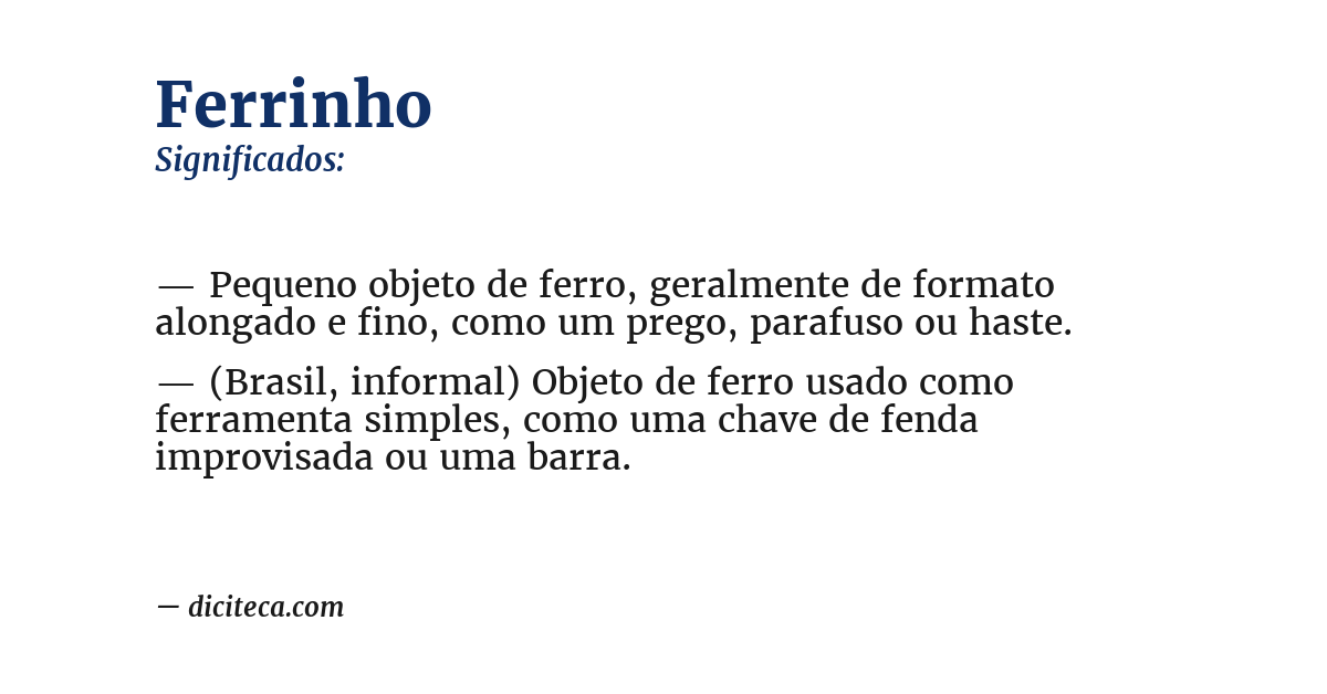 Significado de ferrinho