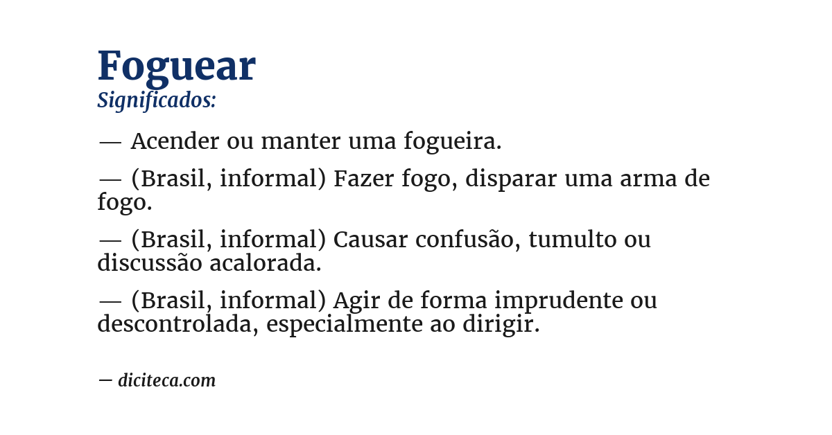 Significado de foguear
