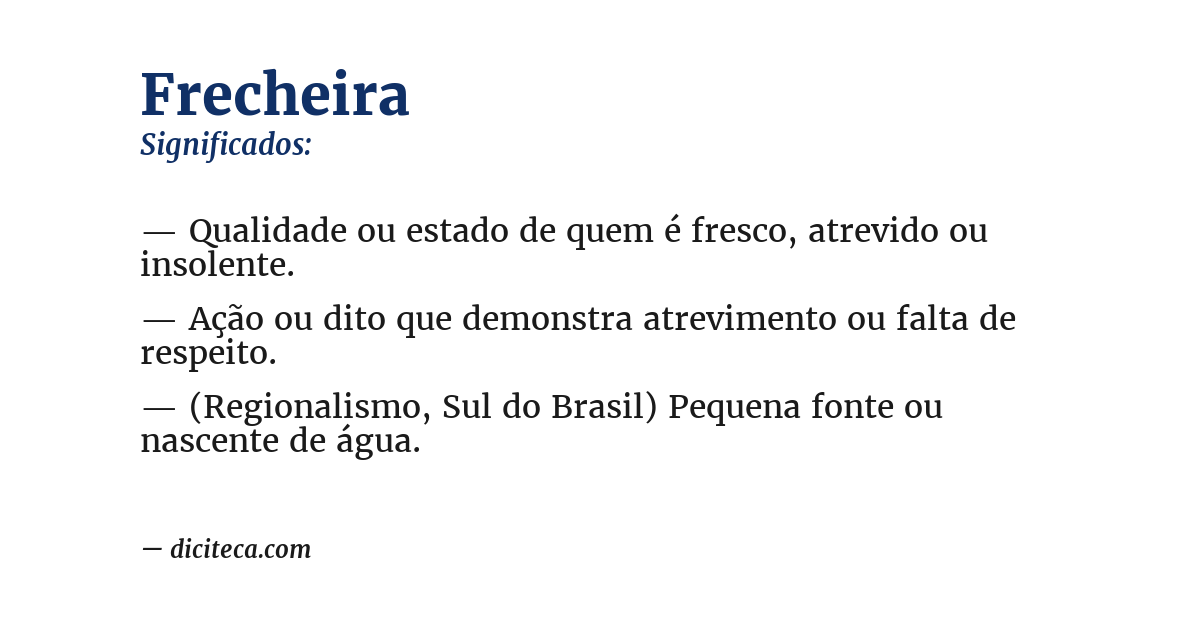 Significado de frecheira