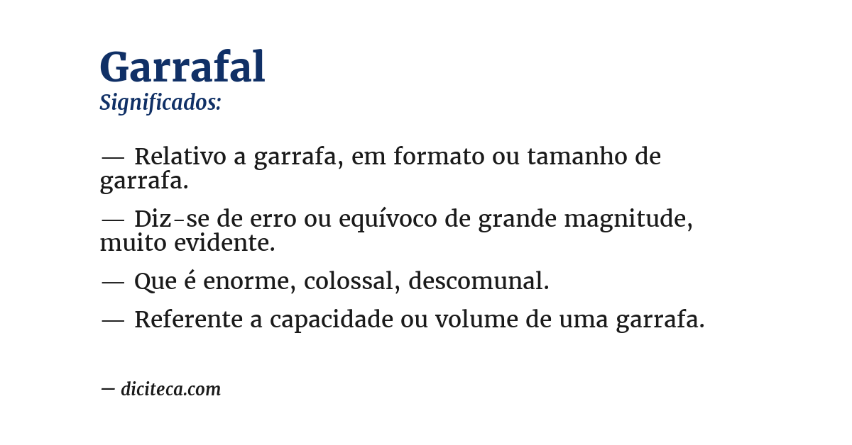 Significado de garrafal