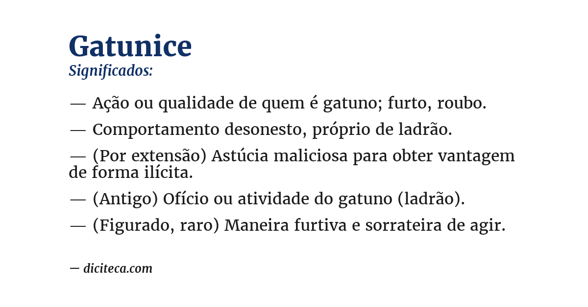 Significado de gatunice