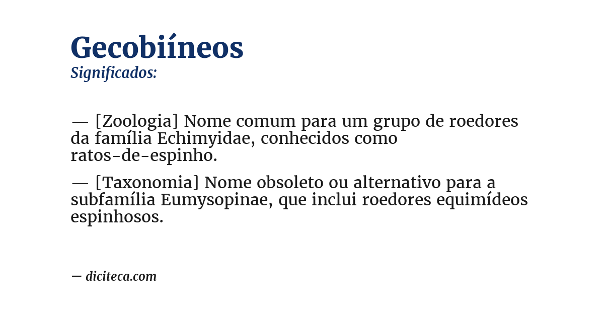 Significado de gecobiíneos