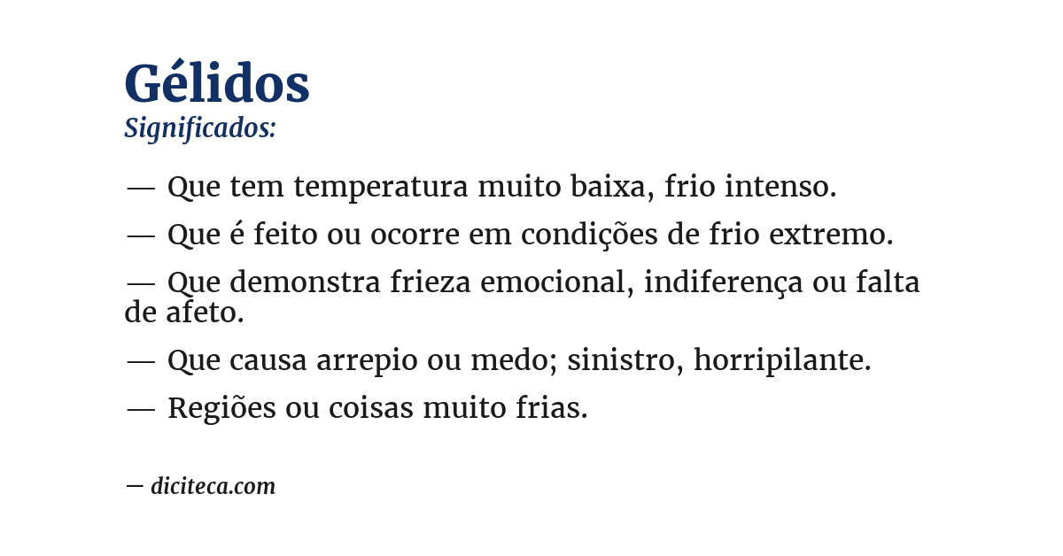 Significado de gélidos