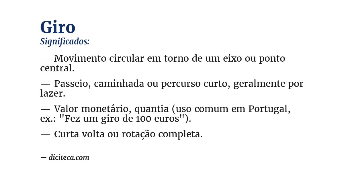 Significado de giro