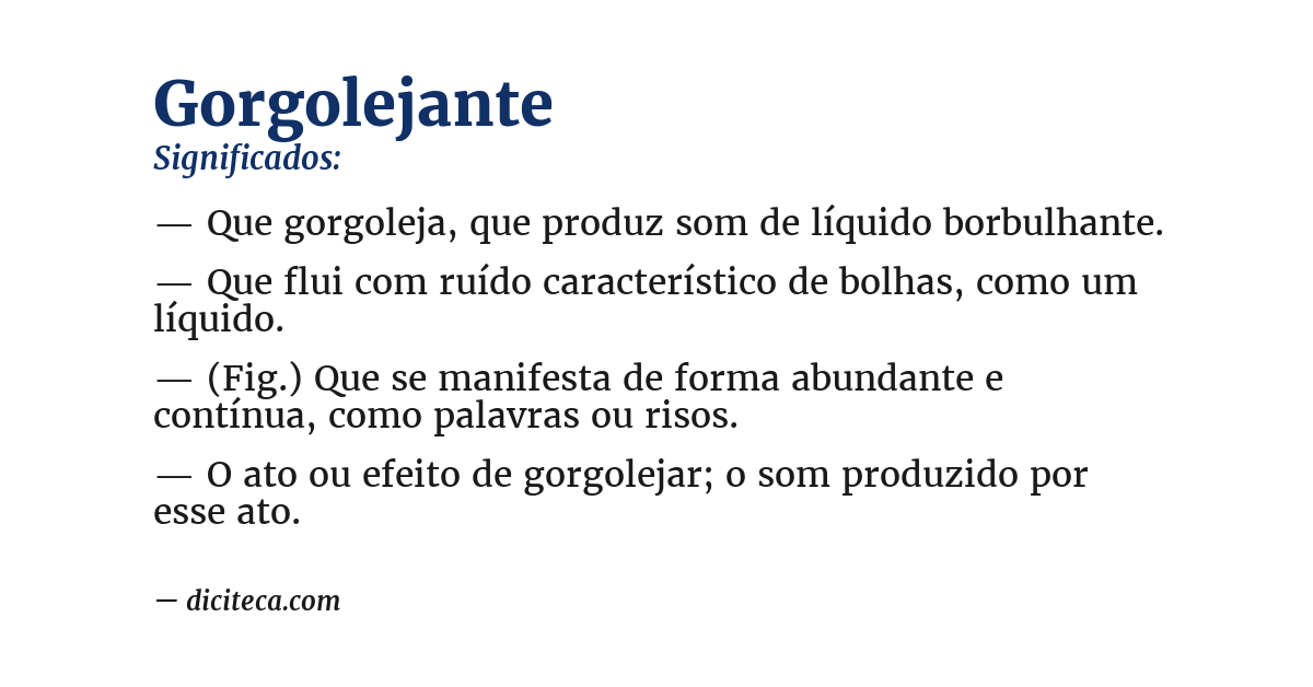 Significado de gorgolejante