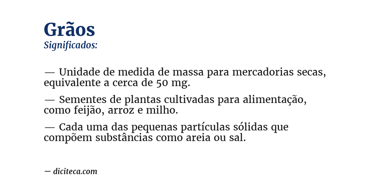 Significado de grãos