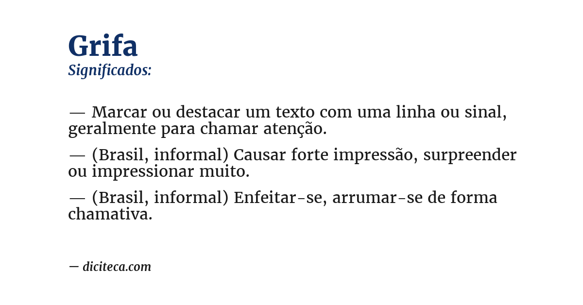 Significado de grifa