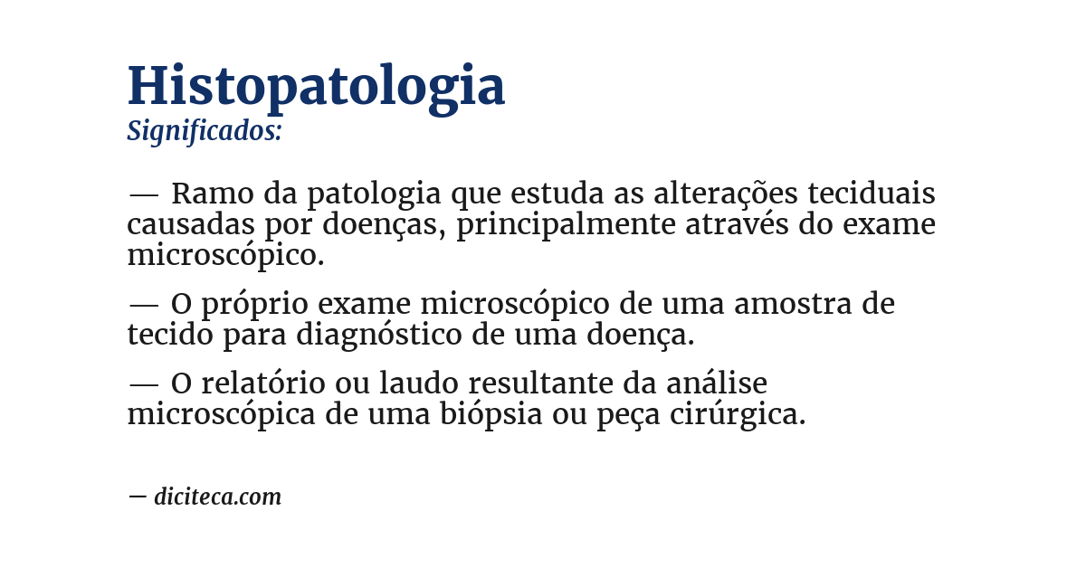 Significado de histopatologia