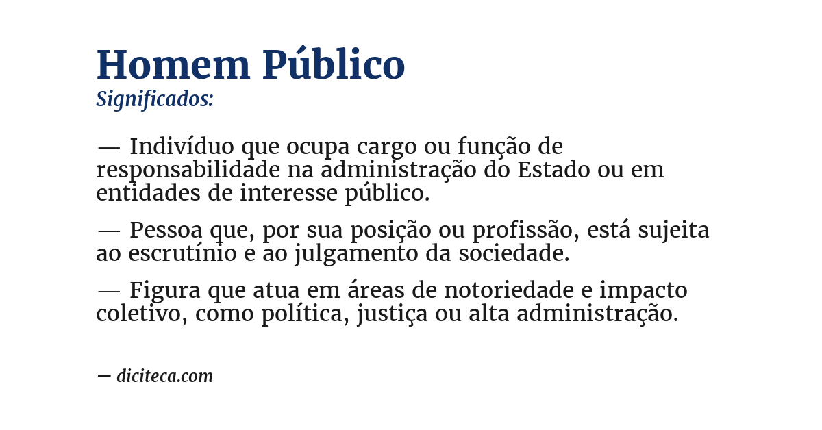 Significado de homem público